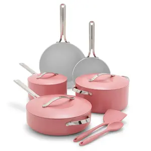 GreenPan Nova 10pc Ceramic Nonstick Aluminum Cookware Set Coral: Dishwasher-Safe, Induction Compatible GreenPan Nova 10pc Ceramic Nonstick Aluminum Cookware Set Coral: Dishwasher-Safe, Induction Compatible