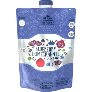 Lt. Blender's Blueberry Pomegranate in a Bag - Each Bag Makes 1/2 Gallon - Non-GMO – Make a Martini Cocktail, Wine Slushie or Mocktail (Pack of 1)