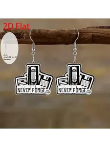 retro technology floppy disk and tape acrylic earrings -80s and 90s vintage jewelry with iconic design floppy disk pendant earrings, lightweight gift suitable for IT professionals, programmers, and retro computer enthusiasts