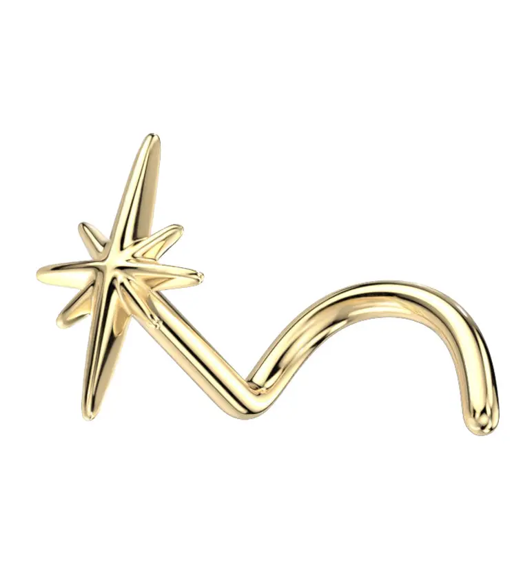 14kt Gold Twinkle Nose Screw