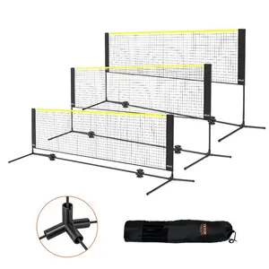 VEVOR Badminton Net, Height Adjustable Volleyball Net, 10ft Wide Foldable Pickleball Net, Portable Easy Setup Tennis Net Set with Poles, Stand and Carry Bag, for Kids Backyard Game Indoor Outdoor Use