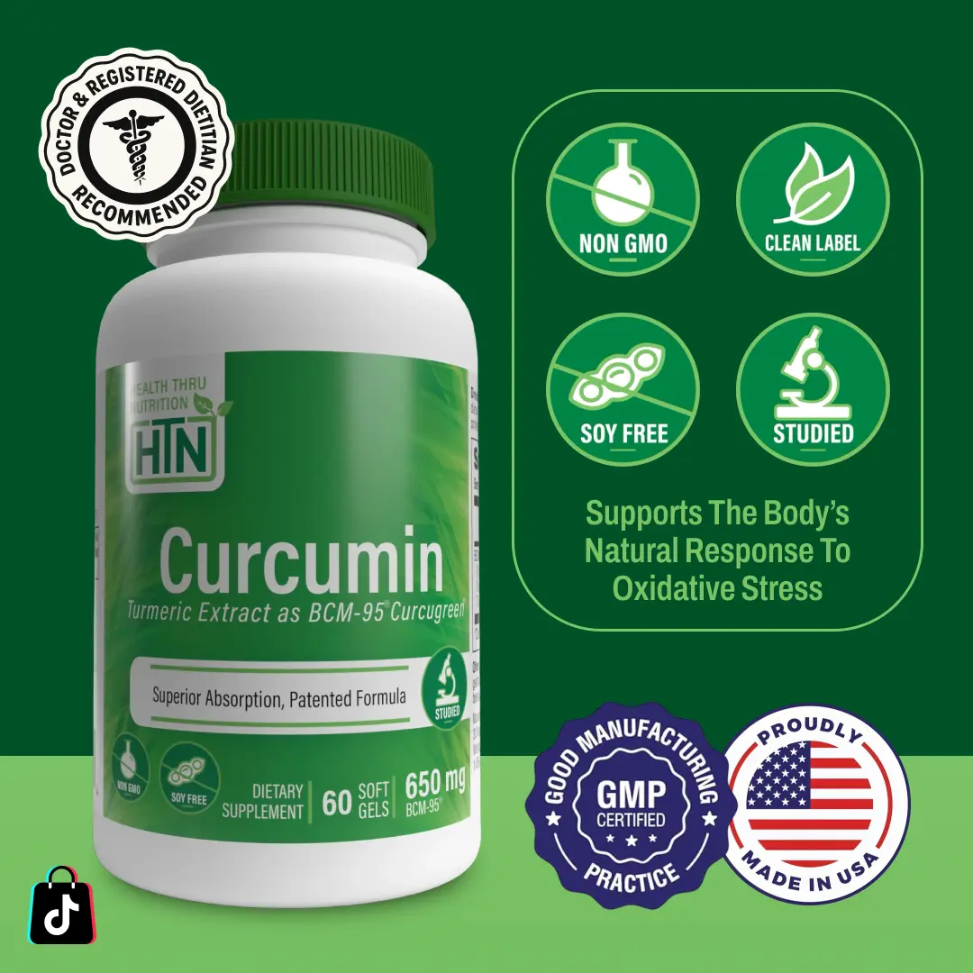 Health Thru Nutrition Curcumin – 650mg BCM-95® Curcugreen® Turmeric Extract | Natural Joint & Inflammation Support