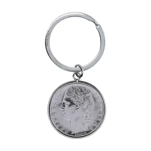 Mistero For Him 100 Lire Coin Key Ring, Stainless Steel
