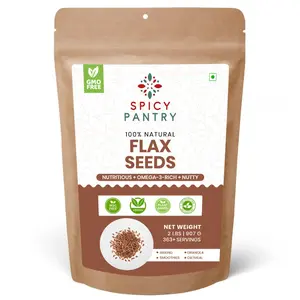Spicy Pantry Flax Seeds – Whole Brown Flaxseed for Smoothies, Baking, Oatmeal & Salads
