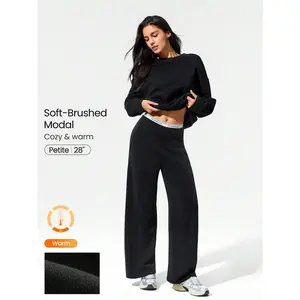GLOWMODE Modal Silky Smooth Petite Wide Leg Active Pants Daily Casual Wear Full Autumn