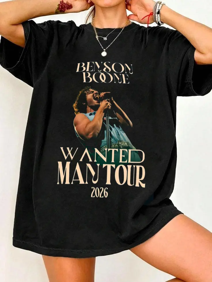 Benson Boone Wanted Man Tour 2026 Shirt – Fireworks & Rollerblades Graphic Tee, Indie Pop Concert Fan Merch, Aesthetic Music Streetwear Unisex Tee