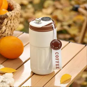 Smart Stainless Steel Vacuum Flask, Leak-proof Temperature Display Water Bottle with Portable Handle, Drinking Cup for Outdoor Camping, Drinkware, Insulated Travel Drinkware, Thermal Cup, Reusable Portable Thermos