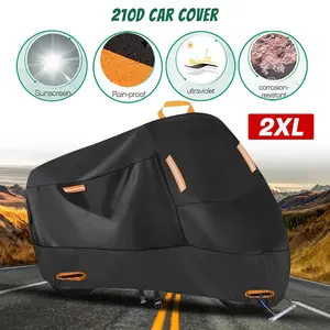 Premium 210D Oxford Motorcycle Cover - Waterproof & Windproof Scooter Protection - With Security Lock Holes & Carry Bag - All-Season Outdoor Bike Cover for Small Bikes