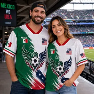 Personalized Half USA Half Mexico Mesh Jersey Men Women, Custom Jersey with Name Number, Mexico USA Binational Jersey,Soccer Fan Gift Jersey