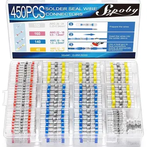 450 count Solder Seal Wire Connectors, Self Soldering Heat Shrink  Connector Solder Sleeve  Insulated Electrical  Splice Wire Terminals for Marine Automotive Boat