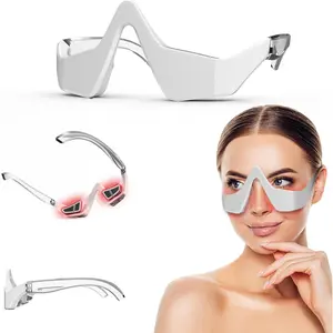 Microcurrent Facial Eye Beauty Device with Red Light Therapy, Battery-Powered Under-Eye Care Tool for Dark Circles, Wrinkles, Suitable for All Skin Types
