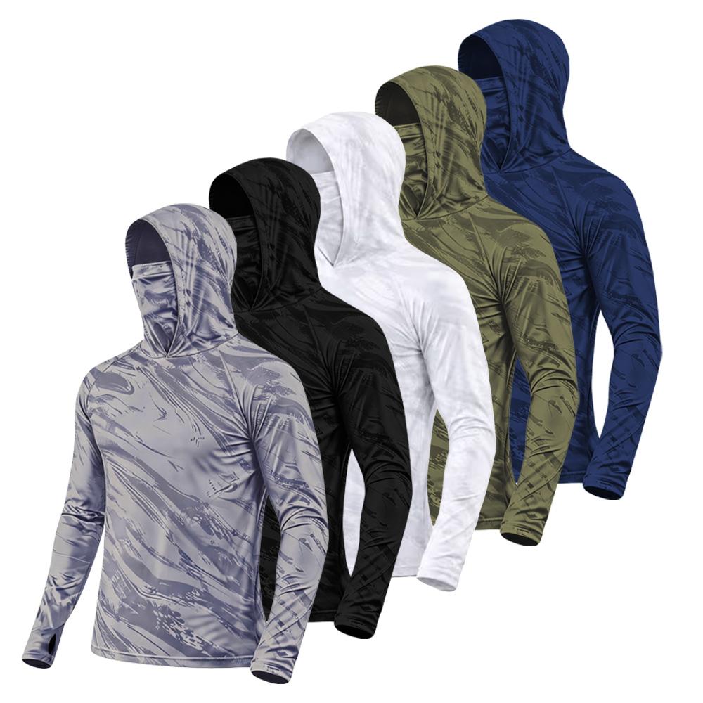5-Piece Men's Quick-Dry Breathable Hoodies with Face Coverings Long-Sleeve T-Shirts - Spring/Fall Compression Sports Tops - Quick Dry Compression Fishing Shirts Long Sleeve Outdoor Work Tactical Hiking Gear Athletic Fashion summerwins 5-Piece Men's Quick-Dry Breathable Hoodies with Face Coverings Long-Sleeve T-Shirts - Spring/Fall Compression Sports Tops - Quick Dry Compression Fishing Shirts Long Sleeve Outdoor Work Tactical Hiking Gear Athletic Fashion summerwins