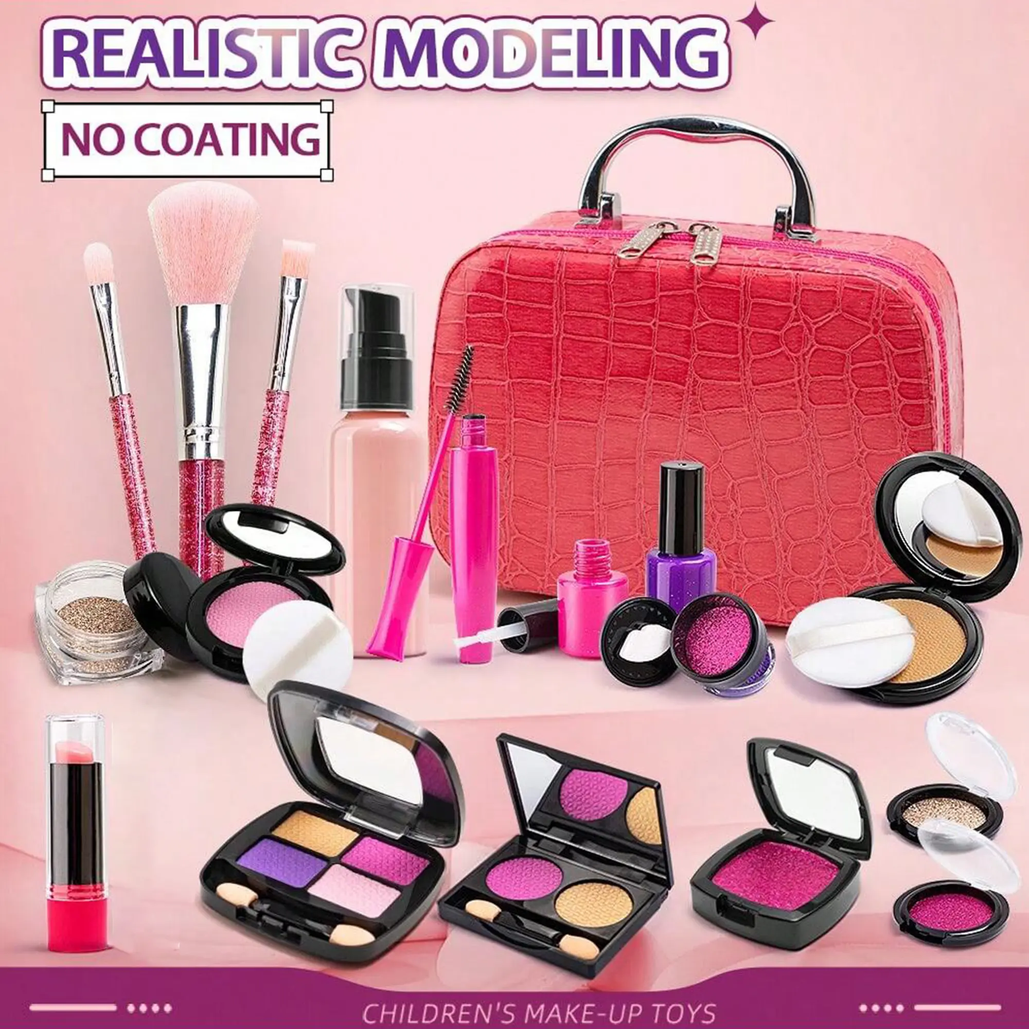 Makeup toys for girls aged 3-8 | Simulated makeup bags | Non-toxic and washable children's makeup sets | Birthday and Christmas gifts (Safe toys approved by mothers)