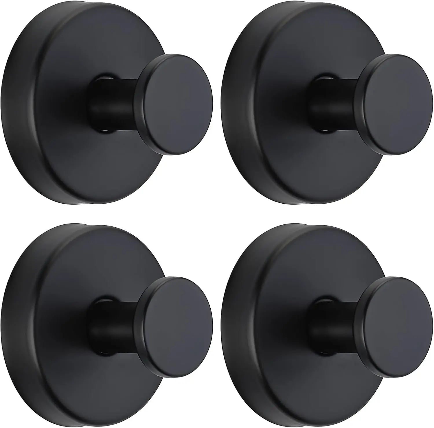 2026 New Suction Cup Hooks for Shower No-Drill Bathroom Hooks for Towels, Robes, Loofah Mountable on Bathroom Walls, Kitchen, Glass, Mirrors, Tile and Smooth,Non-Porous Surfaces (2/4 PACK, Matte Black)