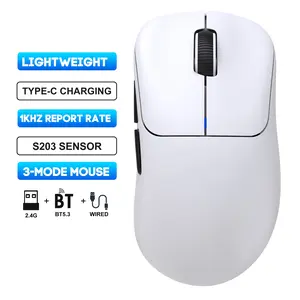 Wireless Gaming Mouse T700 Right Hand Asymmetrical Design, 1khz Response Rate, Three Modes 2.4g Wired BT, Six Dpi Levels, Multi-System Support
