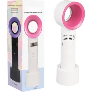 Portable USB Rechargeable Mini Fan Eyelash Fan Dryer Bladeless Handheld Air Conditioning Blower for Essential Eyelash Extension Supplies (White)