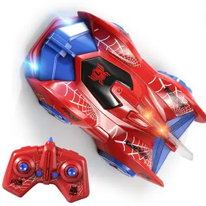 Mini Wall Climbing RC Car 360 Rotating Spider Stunt Toy Rechargeable for Kids