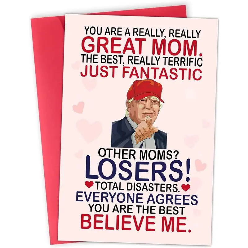Humorous Mom Greeting Card - From Daughter/Son, Thick Premium Cardstock, Cheesy Dad Joke, Heartfelt Message, Message Space, Ideal for Mother's Day/Birthday, Office Stationery Card