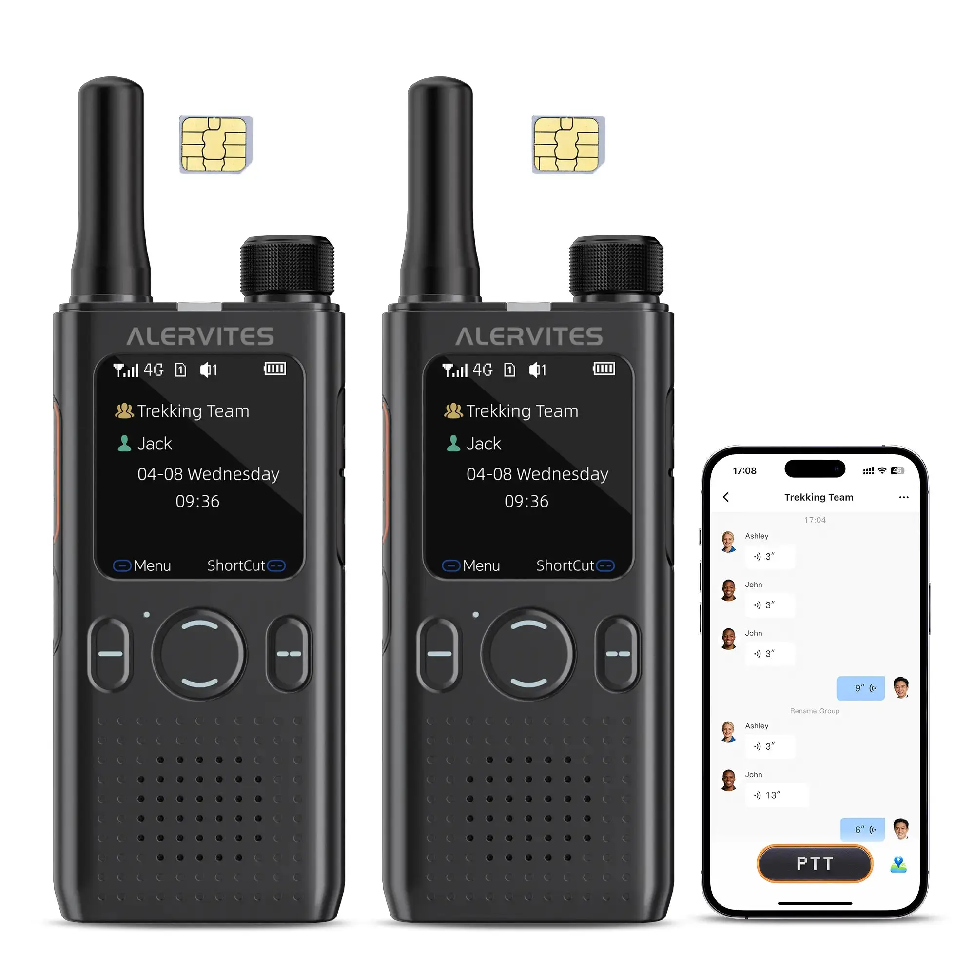 BAOFENG Compact PoC Walkie Talkie - Global Mobile Wireless Phoneradio-AT1 with Independent Background Control, Encrypted Chat History, 5000+ Mi Unlimited Range, Private Intercom for Work/Adventure, Birthday/Wedding Gift