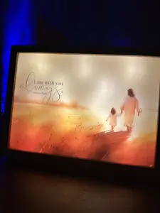 I Am With You Always – Matthew 28:20 Bible LED Painting Night Light Large Size 12.6" x 9.3"