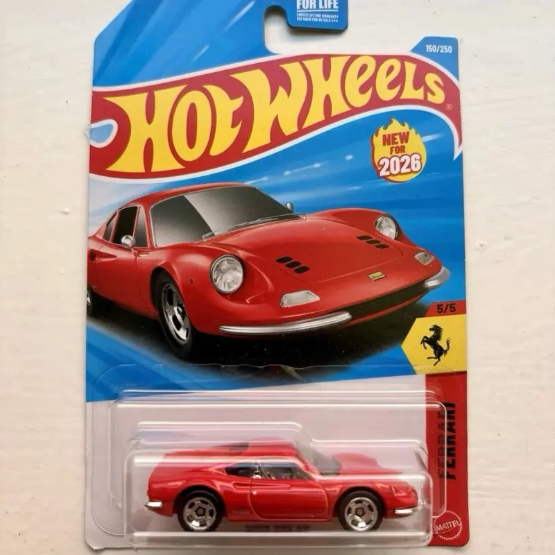Hot Wheels Ferrari Dino 206 GT Red #150 Mainline 2026 Case G/H (In-Stock) New