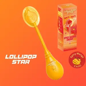 Lollipop Star Music Audio Lollipops - Vibrant Energy Binaural Beats Candy, Bone Conduction Spicy Challenge Novelty Gift (Spicy Mango Chili Flavor)