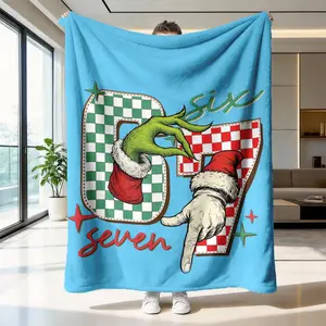 High-Weight Flannel Blanket, Soft and Dense, Warm and Durable, Ideal for Sofa Cover, Bedroom Decor, Camping, Christmas Party, Checkerboard Pattern Blanket, Soft Comfy Blanket, Plaid Pattern Blanket