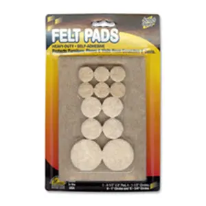 Master Caster  Felt Pads- .75 in. Diameter- 20 Circles-PK- Beige