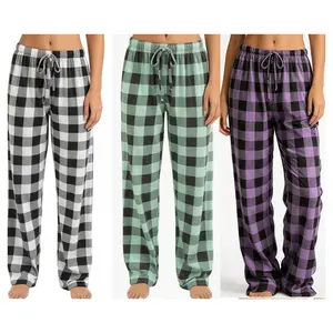 Unisex Plaid Drawstring Lounge Pants, Lightweight PolyesterPajama Bottoms for Spring & Fall, Comfy Home Wear SleepPants, 1 Pack adjustable spaghetti strap soft modal