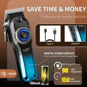 Pro Hair Beard Mustache Trimmer for Men - Rechargeable Clippers with LED Display | Home Salon Travel Use + Birthday Christmas Gift Box