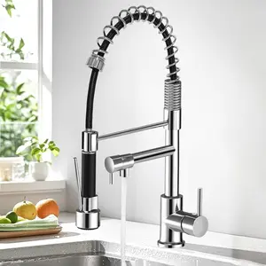 Best Selling Kitchen Faucet with Pull-Down Sprayer, Stainless Steel Single Handle Cold Hot Dual Control, Ideal for Kitchen/RV/camp Trailer/washing Room