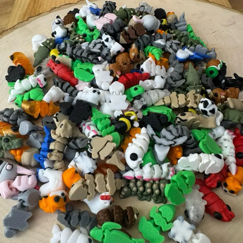 3D-Printed Micro Fidget Animals, Compact Stress-Relief, Portable Handheld Fidget Accessories