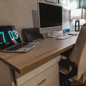 Kaboon 36"x20" Universal Tabletop, Solid One-Piece Melamine Table Top, Double Desk L-Desk Floating Desk DIY, Home and Office Countertop