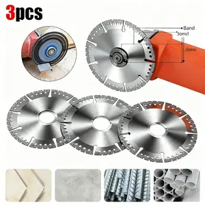 3 Pieces Diamond Multi-Purpose Saw Blades Multipurpose Cutting Disc Heavy Duty Angle Grinder Discs for Cutting Marble Quartz Stone Tile Metal