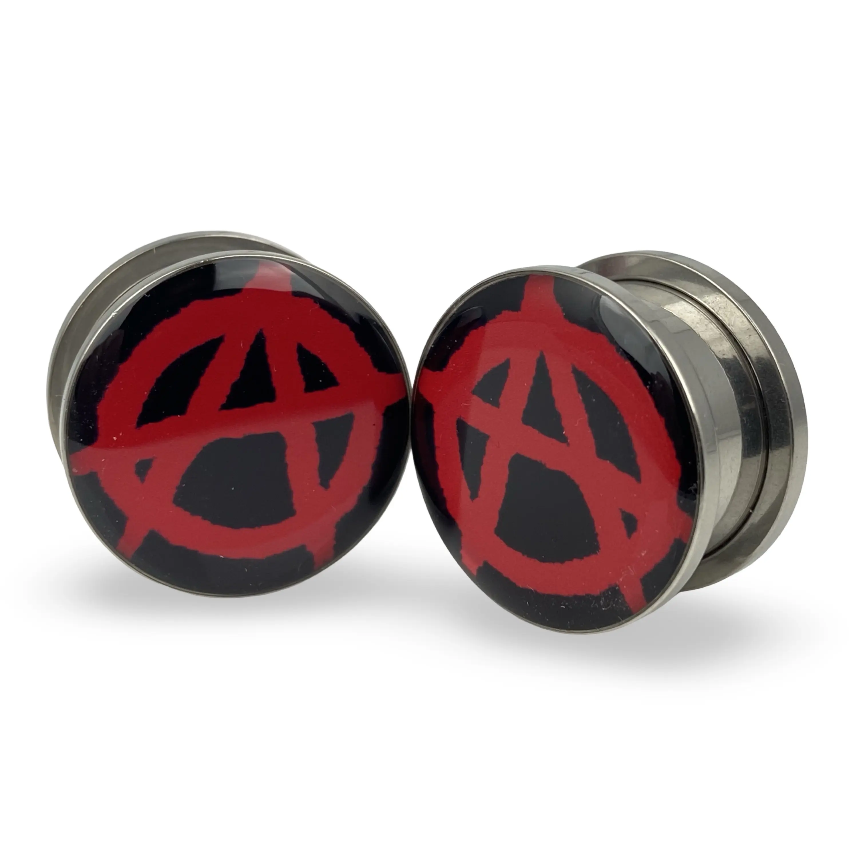 Anarchy Picture Plugs gauges pair body jewelry