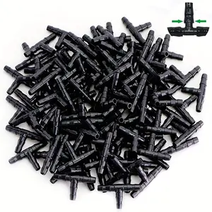 10/50/100/1000pcs Plastic Watering Nozzles, Black Garden Hose Nozzles for Garden Use, Irrigation Cross Connectors, Plastic Drip Irrigation Hook Hydroponic Tee Connectors, Garden Accessories