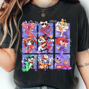 The Amazing Digital Circus T-shirt, TADC Characters Sweatshirt, Circus Fan Gift, Circus Theme Hoodie, Anime Gift Birthday for Boy Girl, Funny Gangle and Jax Fast Food Graphic Tee, Retro 90s Indie Animation Tee, Viral Animation Gift