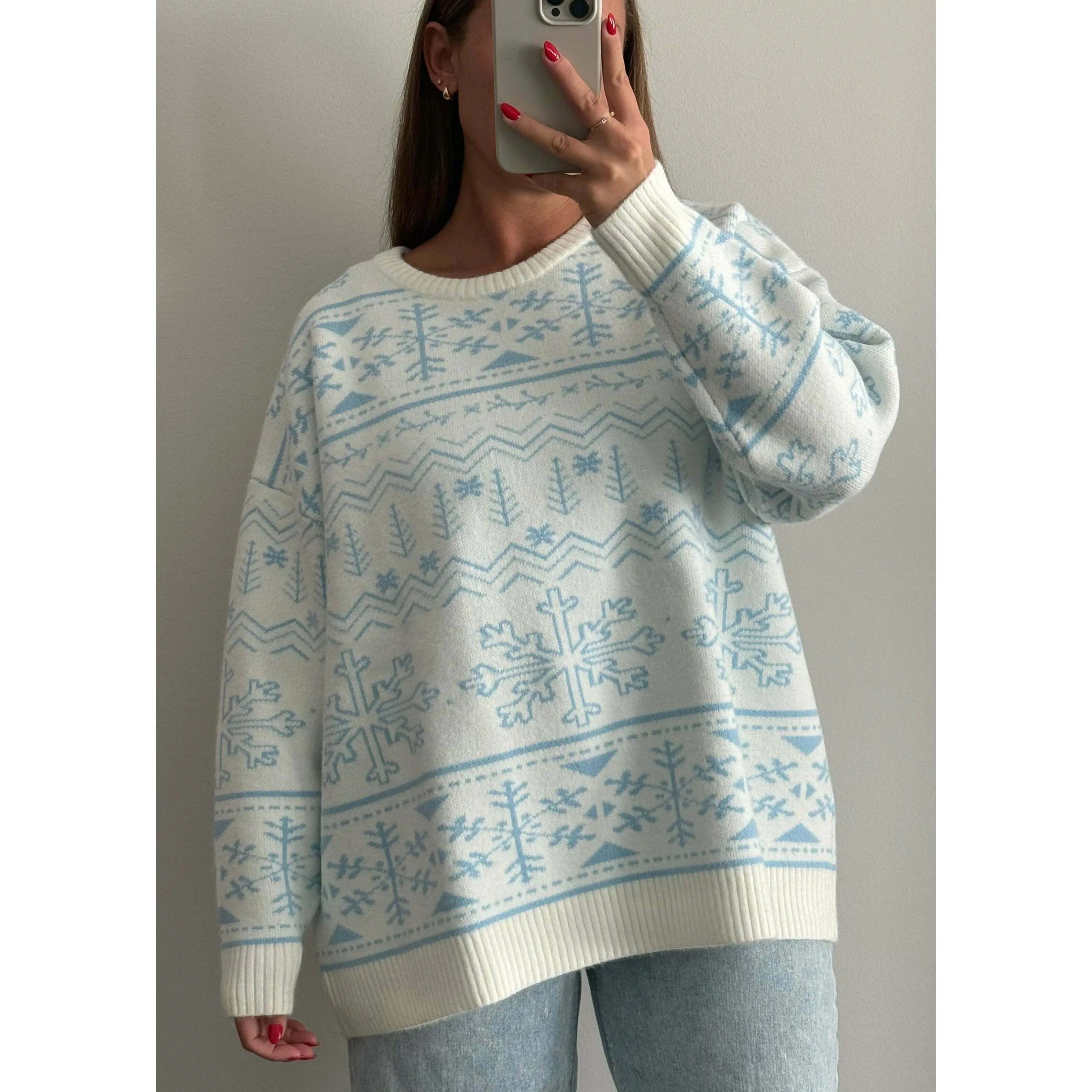 Malan Snowflake Oversized Sweater