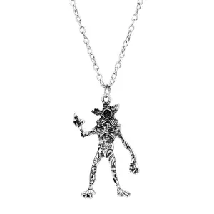 Hot Movie New Stranger Necklace Demodog Demogorgon Monster Alloy Pendant Necklace Cosplay Jewelry Prop for Men Women Gifts