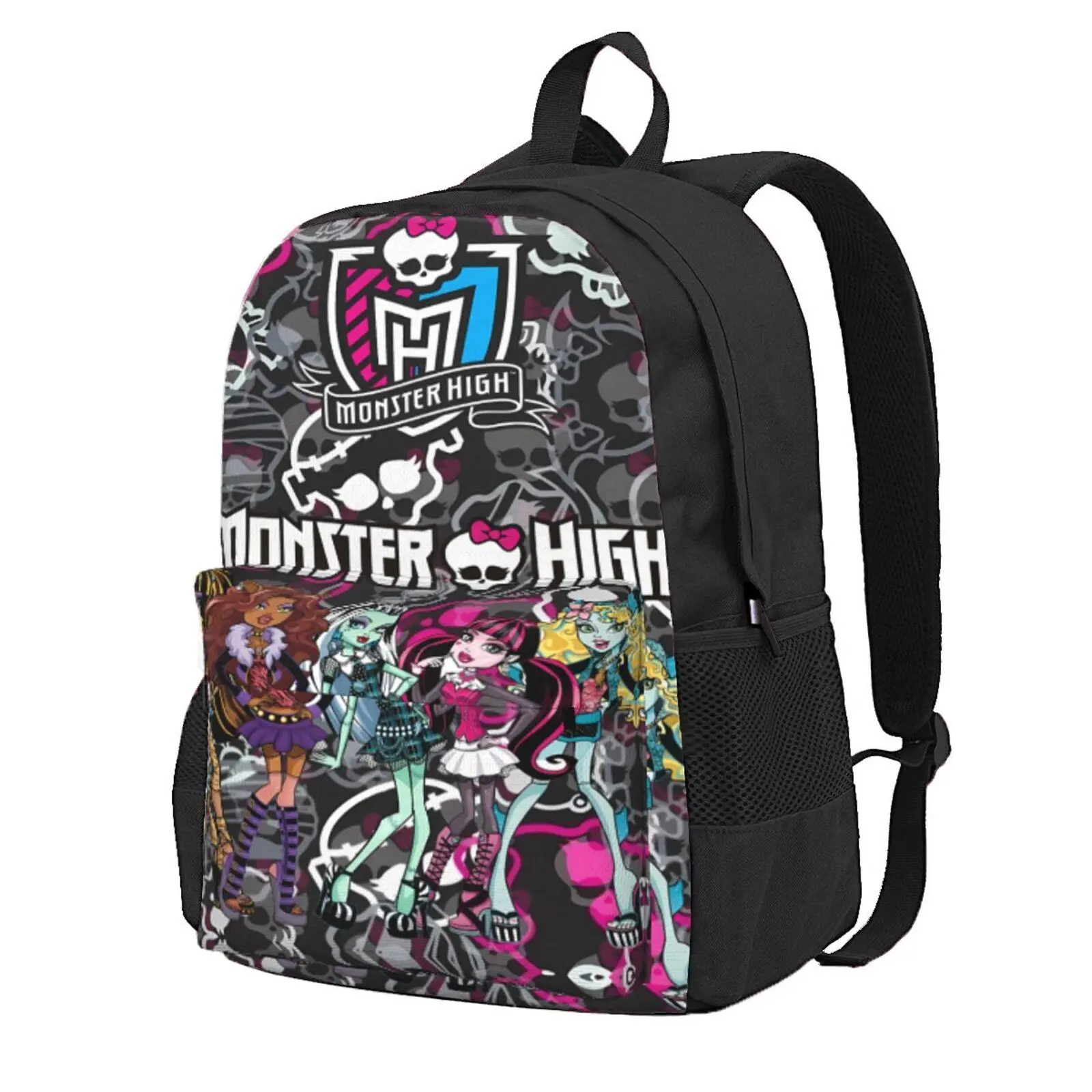 Monster high Backpack Monster high dolls Large Capacity Daypack Monster high doll Multi‑Pocket Bag for School, Travel & Family Hiking, Student Holiday Gift