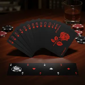 Unique Pattern and Flower Backed Waterproof Deck, PVC Poker Cards for Parties, Games, and Magic