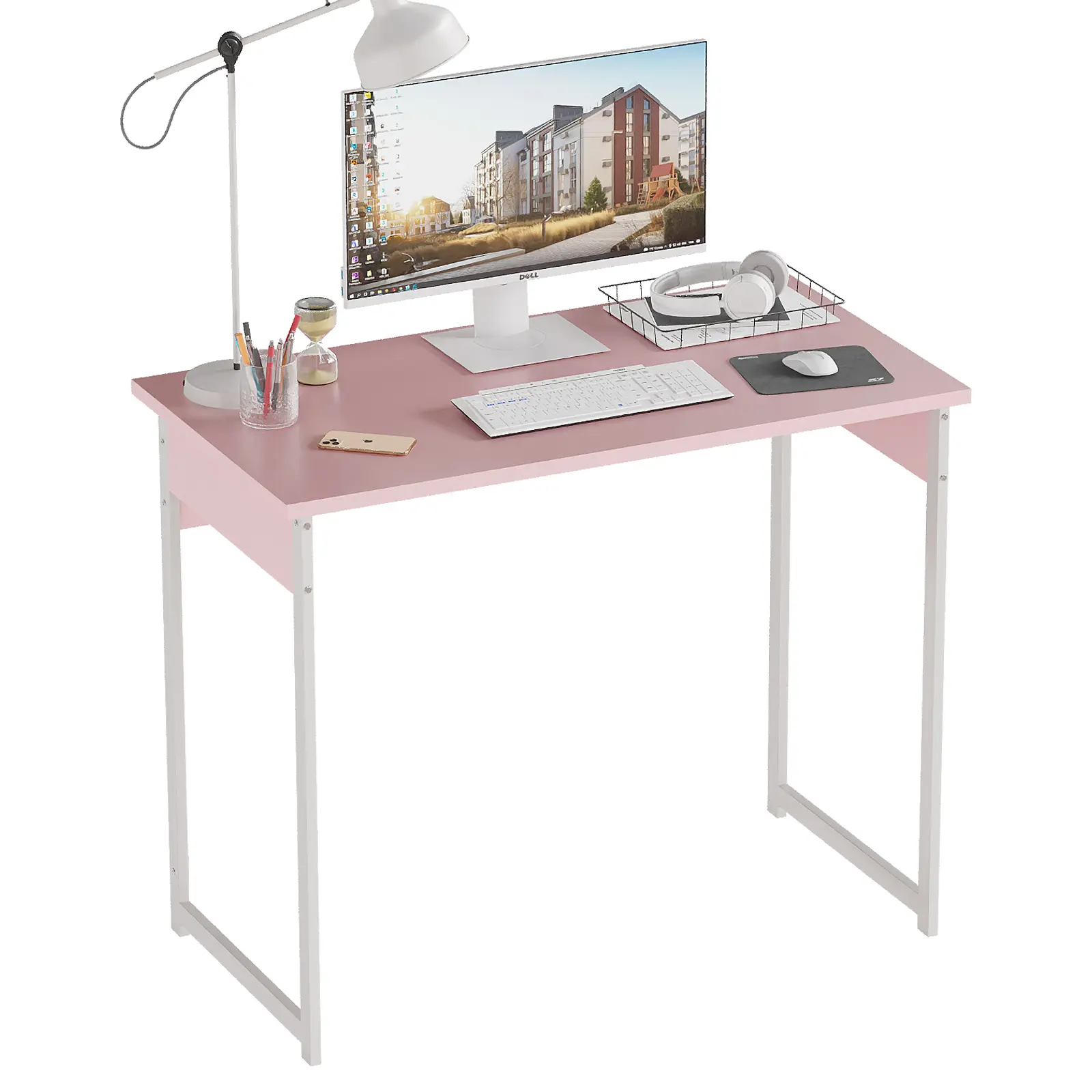 Computer desk, waterproof and scratch-resistant surface, easy to assemble, black office desk, student study desk. Pc Table Stable Tabletop