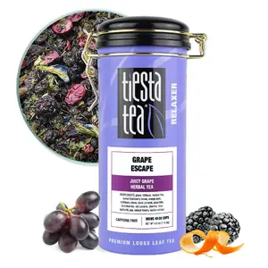Tiesta Tea Grape Escape | Juicy Grape Herbal Tea | Loose Leaf Blend | Non Caffeinated Fruit Blends | Make Hot or Iced Natural Beverage