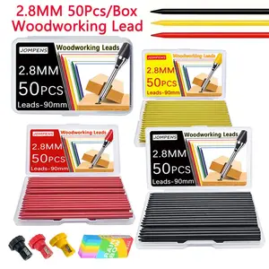 Woodworking Pencil Lead Set, 3 Counts/set Including 1 Box Replaceable Lead & 1 Count Pencil Sharpener & 1 Count Eraser, Deep Hole Marking Architectural Drawing Pen Accessories, Stationery Supplies