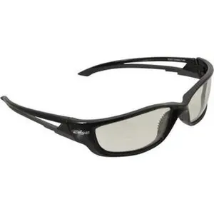 Edge Eyewear Clear Lenses, Framed Safety Glasses Scratch Resistant, Black Nylon TR90 Frame, Size Universal, Wrap Around SK-XL111