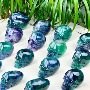 Fluorite Skull Necklace Unique Mineral Jewelry with Distinctive Appearance & Elegant Design Perfect for Statement Pieces Priced at $60.00/kg Versatile & Stylish Accessory