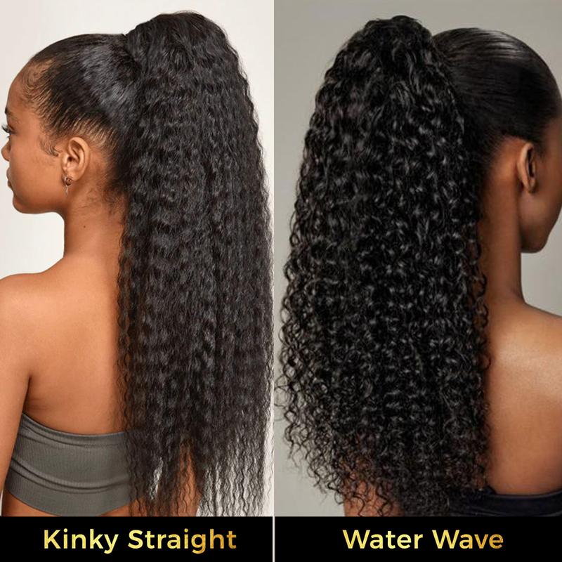 OQ HAIR Water Wave Ponytail With Clip In 100% Human Hair Hairstyle Extension Ponytail Wig Scrunchie Ponytail