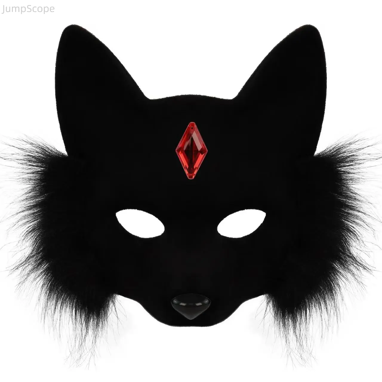 Spooky Comfortable Half Face Fox Mask - Stylish Lightweight Japanese Kitsune Accessory for Cosplay Parties, Party Face Masks Accessories