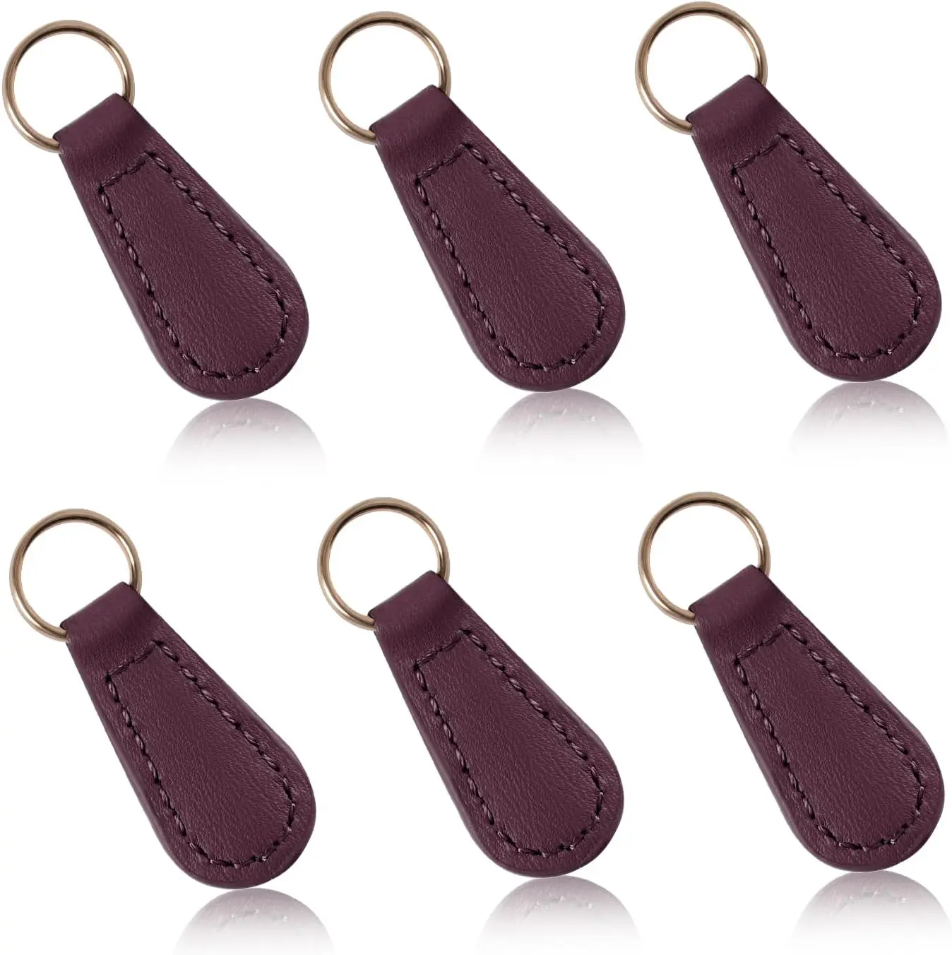 Zipper Pull Replacement PU Leather Zipper Tag Fixer Pull Repair for Backpacks, Jackets, Luggage, Purses, Suitcases, Handbags (6 PCS)