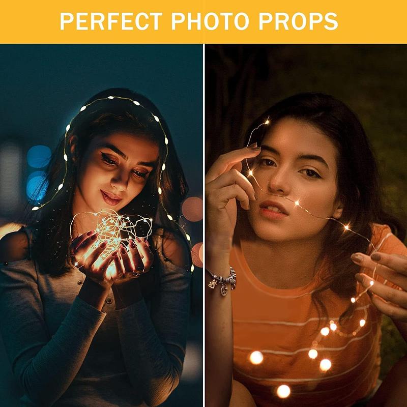 6 Pack Fairy Lights Battery Operated 7Ft 20 LED Mini String Lights Twinkle Lights Silver Wire Firefly Starry Moon Lights for Mason Jars Wedding Party Christmas Centerpiece Table Decorations,Warm White HOBAYS